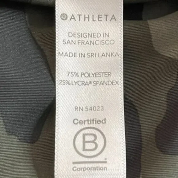 Athleta Ultimate 7/8 Tights High Waist Camo Leggings Stash Pockets Size M - Picture 10 of 10